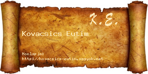 Kovacsics Eutim névjegykártya